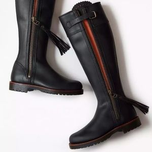 Penelope Chilvers Black Tassel Boots, Sz 39.5